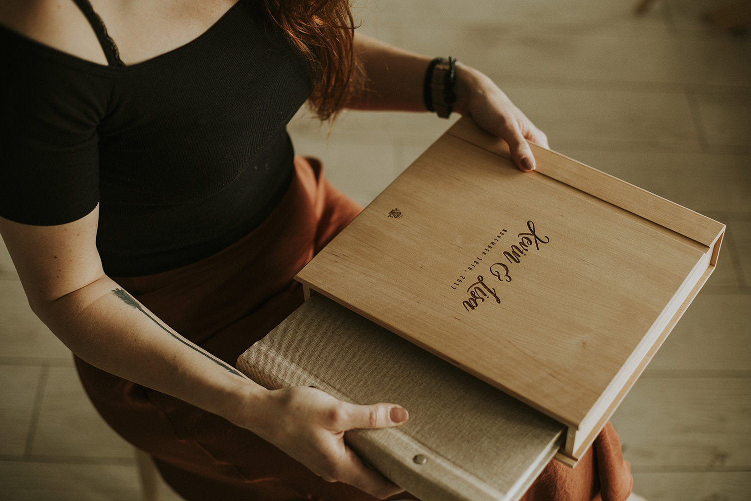 wooden album box